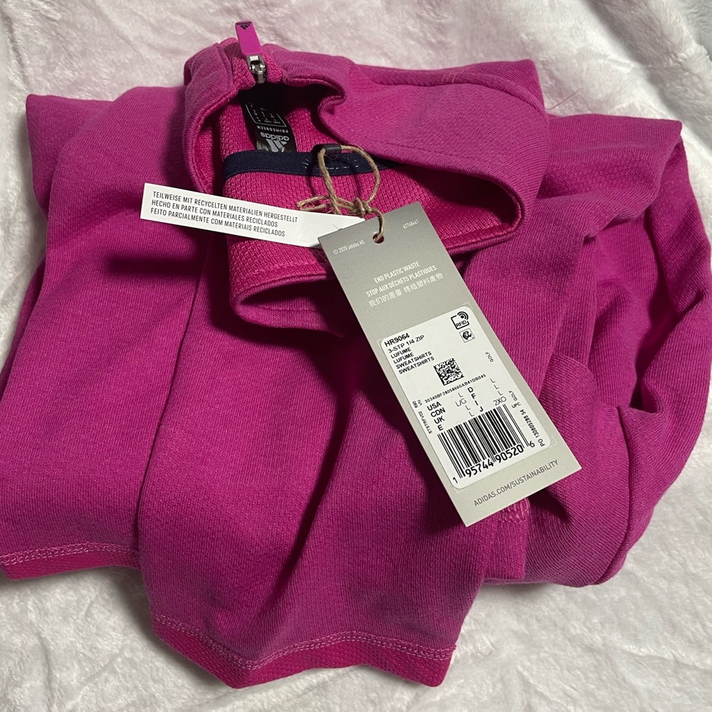 adidas Men's 3-Stripes Quarter Zip Golf Pullover - Picture 5 of 5